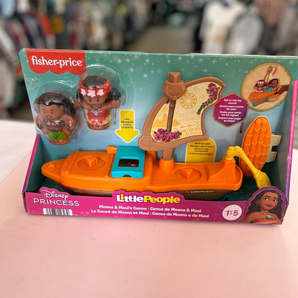 Fisher Price Little People Disney Princess Moana & Maui's Canoe Playset